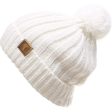 New winter hat wool ball flanging label hat